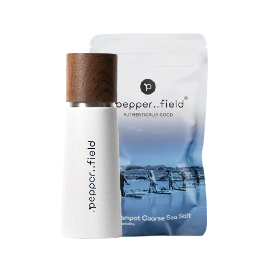 White Grinder .pepper..field original + coarse-grained Kampot salt (120 g) 