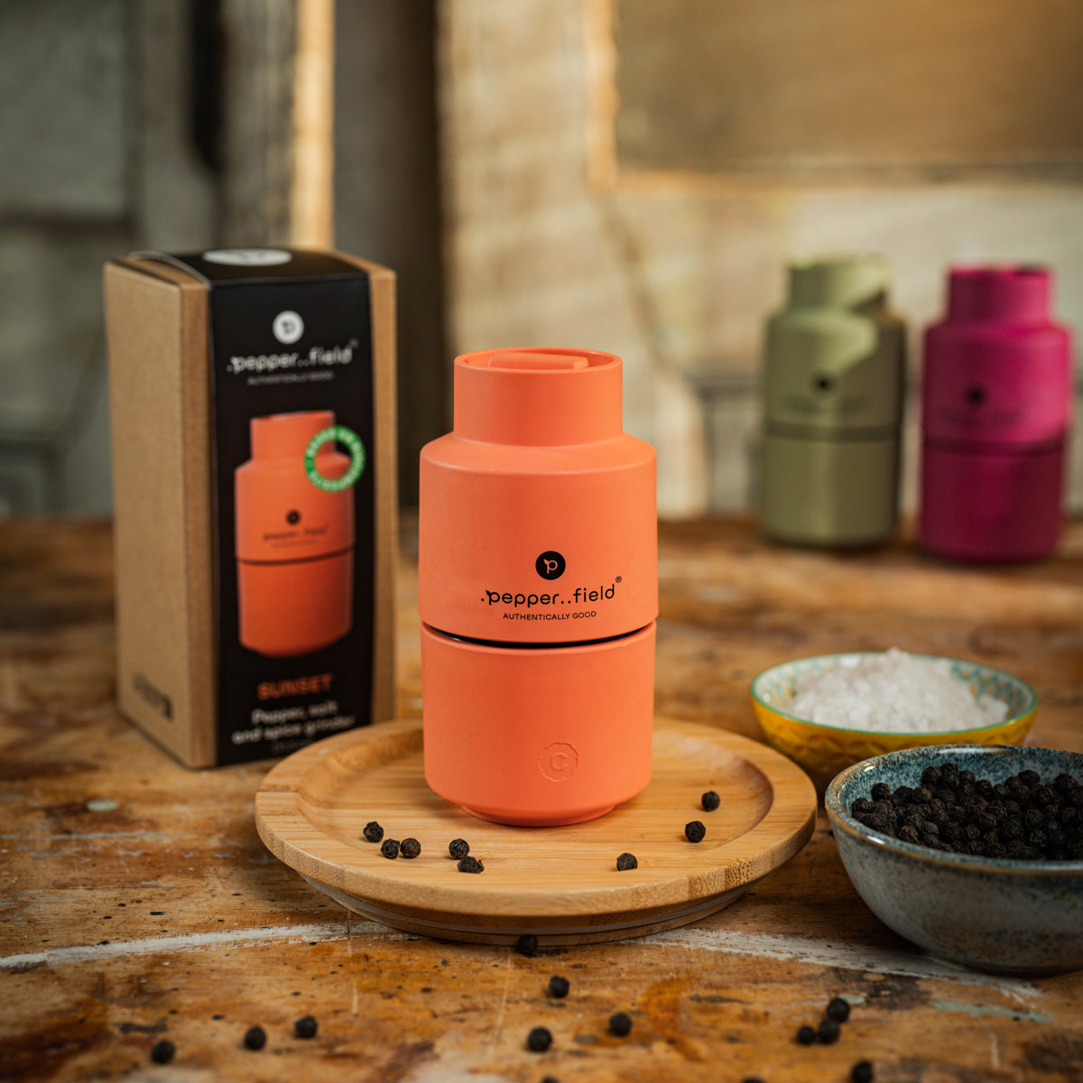Sunset orange design grinder (11.5 cm)